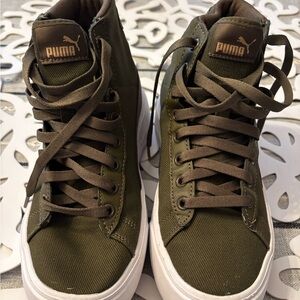 Puma Khaki High-Top Sneakers